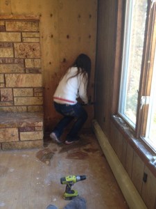 Getting walls prepped for texture and paint.