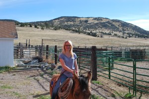 one sunset, marci on horse 015